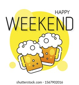 Happy Weekend Background Suitable For Greeting Card, Poster 