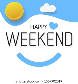 Happy Weekend Background Suitable For Greeting Card, Poster 
