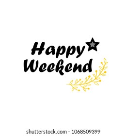 Happy weekend decorative vector vintage