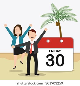Happy weekend design, vector illustration eps 10.