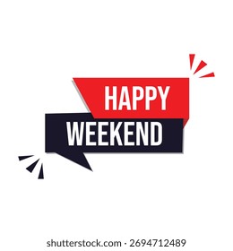 Icono feliz del fin de semana con el fondo blanco