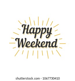 Happy Weekend Text Vector Template Design Stock Vector (Royalty Free ...