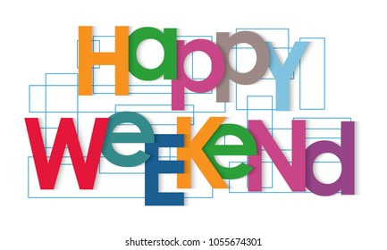 Happy Weekend Vector Letters Stock Vector (Royalty Free) 1055674301 ...