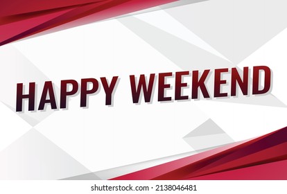 feliz concepto de palabra de fin de semana ilustración vectorial con líneas rojas estilo moderno futurista 3d para la plantilla de la página de inicio ui aplicación móvil afiche pancarta volante fondo tarjeta de regalo etiqueta de papel tapiz