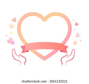 Happy welfare frame illustration of heart