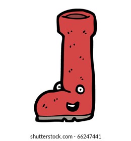 happy wellington boot cartoon