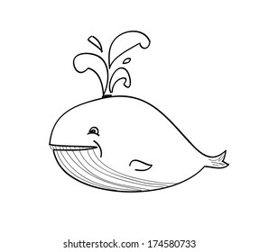 happy whale cartoon