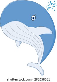 Happy whale cartoon 