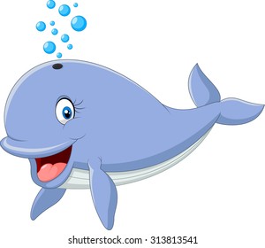 Happy whale cartoon 