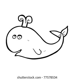 caricatura de ballena feliz