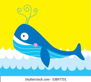 happy whale doodle