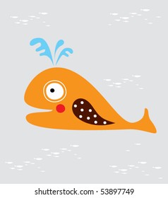 happy whale doodle