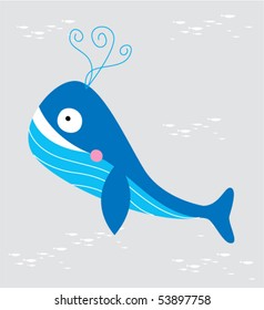 happy whale doodle