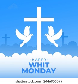 Happy Whit Monday Illustration vector background. Vector eps 10