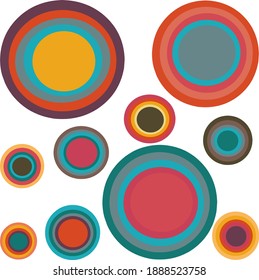 happy white and colorful happy vector circle geometric circle background. banner, poster, greeting card illustration