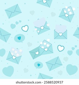 Happy white day design concept with love letter seamless pattern.