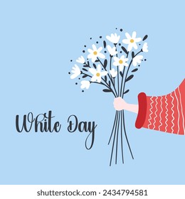 Happy white day vector. White day celebration vector. white day greeting card. valentine day.