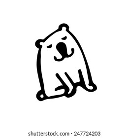 Happy white dog icon.