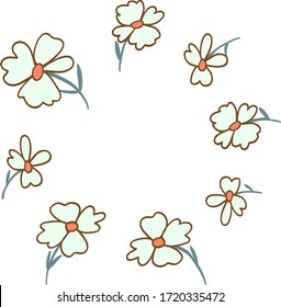 happy and white flower vector frame chamomile on the background