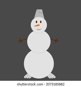 Happy white snowman with carrot