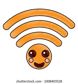 happy wifi kawaii icon image 