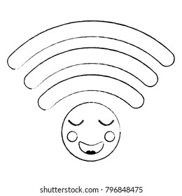 happy wifi kawaii icon image 