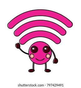 happy wifi kawaii icon image 