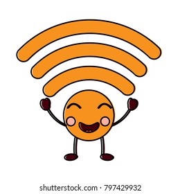 happy wifi kawaii icon image 