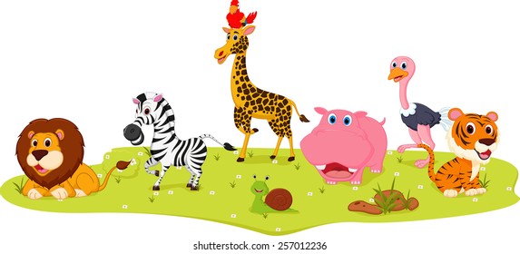 Happy Wild Animal cartoon