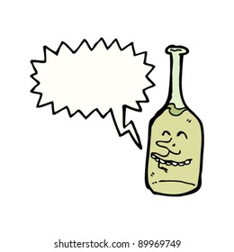 happy wine bottle illustration