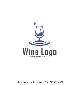 plantilla de diseño de logotipo de concepto de vino feliz, plantilla de logotipo de icono de barra
