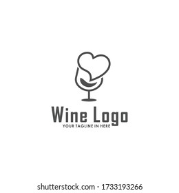 happy wine concept logo design template, bar icon logo template
