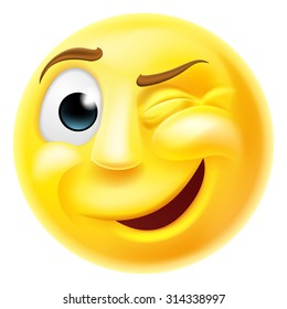 Happy Winking Emoji Emoticon Smiley Face Stock Vector (Royalty Free)  314338997 | Shutterstock