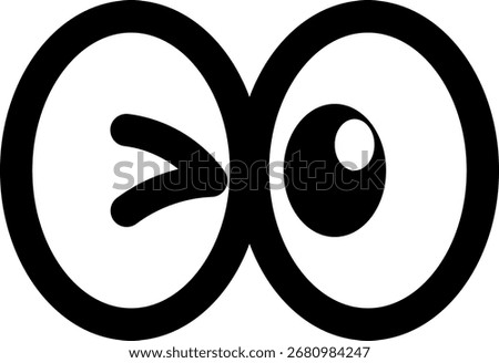 Happy winking eye icon illustration