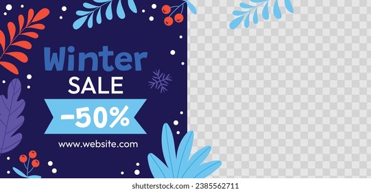 Happy Winter background. Hello Winter season. Cartoon Vector illustration Template for Poster, Banner, Greeting, Card, Flyer, Cover, Sale, Promotion. Snowfall, Snowy weather. welcome winter design.