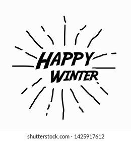 happy winter, beautiful background with sunburst theme