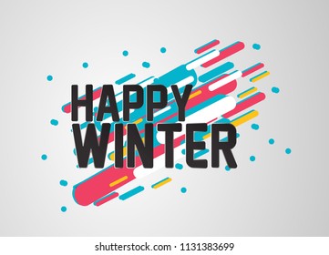 happy winter, beautiful greeting card background or banner with sport theme. vector