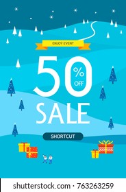 Happy Winter and Christmas illustrations