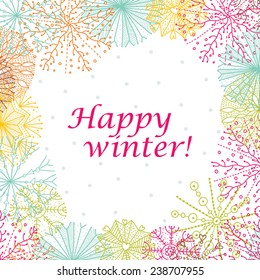 Happy winter. Cute postcard.