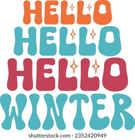 Happy Winter Days retro svg design and eps file