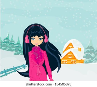 happy winter girl