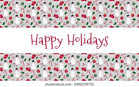 Happy winter holidays banner with greeting