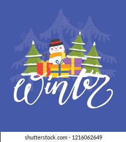 Happy winter holidays - hand drawn lettering 2019