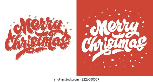 Happy winter holidays postcard. Merry Christmas and happy new year lettering. Holly jolly