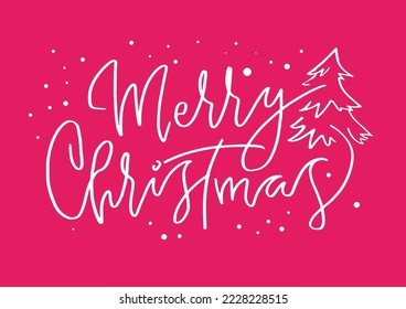 Happy winter holidays postcard. Merry Christmas and happy new year lettering. Holly jolly