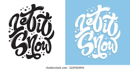 Happy winter holidays postcard. Merry Christmas and happy new year lettering. Holly jolly. Merry and bright. 