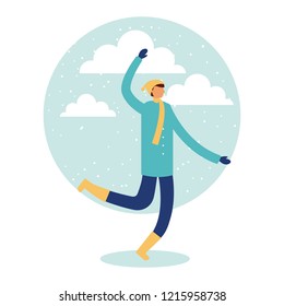 happy winter people vacation