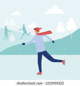happy winter people vacation