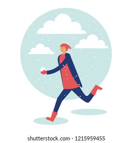 happy winter people vacation