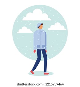 happy winter people vacation